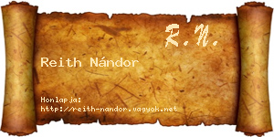 Reith Nándor névjegykártya